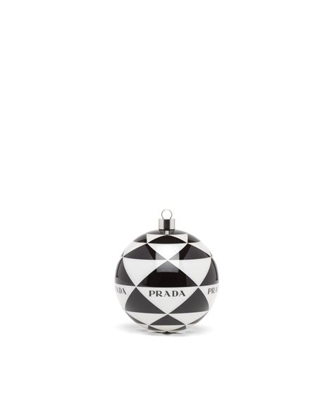 prada ornaments|White/black Glass Christmas ornament set .